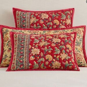 Pottery Barn Lucille Reversible Quilted Sham Standard Size Red